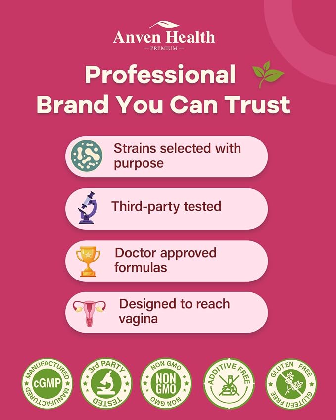 Vaginal Probiotics for Women pH Balance with Prebiotics - 60 Billion CFU for Odor, Yeast & Digestion - Cranberry for Urinary Tract & Hormonal Balance - Vegan & Non-GMO | 90 Capsules