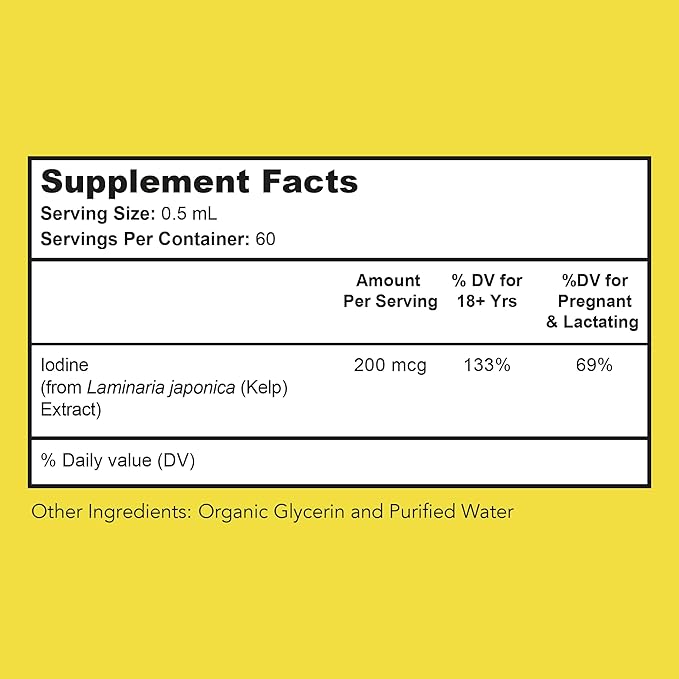 Iodine Plus - Kelp-Based Liquid Supplement Supports Thyroid - Boosts Energy, Improves Sleep, and Enhances Mental Clarity, 180 0.04% Iodine Servings