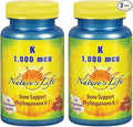 Nature's Life Vitamin K 1000mcg | Phylloquinone K-1 Supplement, Healthy Bones & Cardiovascular Support | 50CT (Pack of 2)