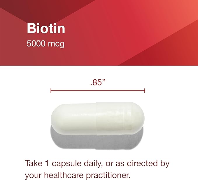 PROTOCOL FOR LIFE BALANCE Biotin 5,000mcg - Vitamin B7 Supplement - Hair, Skin, Nails Support - for Carb Metabolism & Cell Growth - Biotin Vitamin B Capsules - 90 Veg Caps