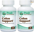 Peak Pure & Natural Colon Support - Colon Cleanse and Detox Supplement for Digestive Health - Gut Health Support with Inulin and Senna Leaf Extracts - with Fiber, Prebiotics, and Probiotics - 2 Pack