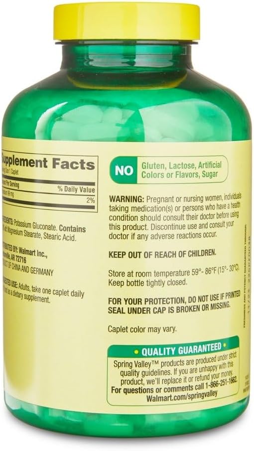 ikj Potassium Caplets Dietary Supplement Value Size, 99 Mg, 500 Count