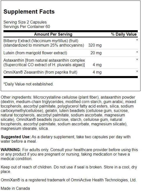 Swanson EYESALIVE Vision Nutrition 120 CAPS