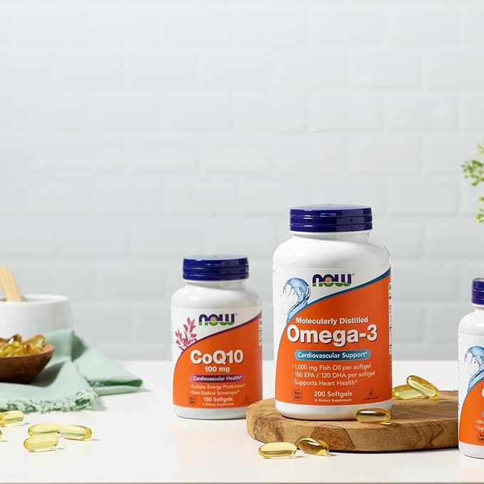 NOW Foods Supplements, CoQ10 (Coenzyme Q10) 100 mg, Pharmaceutical Grade, Cardiovascular Health*, 150 Softgels