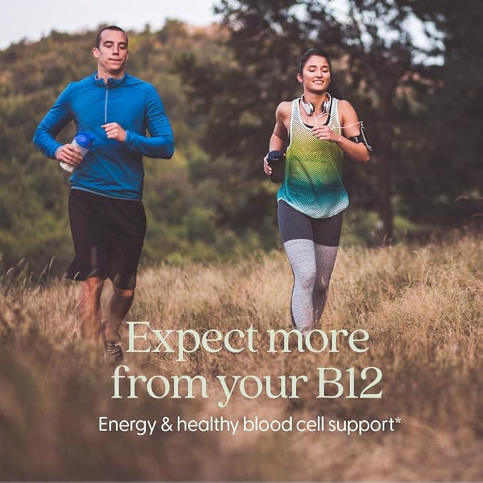 New Chapter Fermented Vitamin B12 1,000 mcg,USDA Organic,Daily for Cellular Energy + Healthy Blood Cells,Certified Vegan,Gluten Free -,60 Count (Pack of 2)