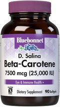 BlueBonnet Mixed Beta-Carotene 25,000 IU (7500 mcg) Eye Vitamins - Vitamin A Supplement D. Salina Algae Beta-Carotene, Lutein & Zeaxanthin for Eye Health & Immune Support - Gluten-Free - 90 Softgels