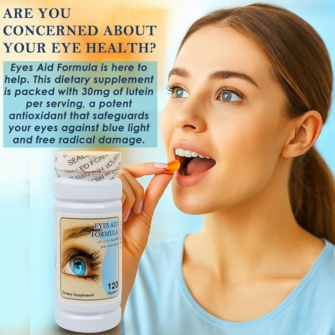 Nu Health Eyes Aid Formula | Lutein 30 mg with Vitamin A, Vitamin E & Zinc | 120 Softgels | Eye Function & Blue Light Support | Daily Vision Wellness