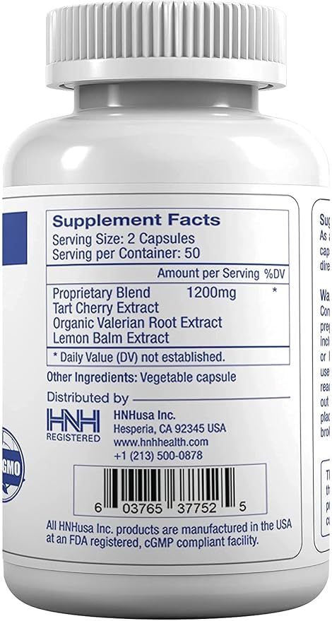 Dr.K&C SleepZen7 Sleep Supplement – All Natural Botanical Plant Sourced 1200 mg 100 Veggie Capsules Sleeping Support Organic Tart Cherry Valerian Root Extract No Filler Non GMO