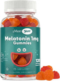 Maxi Health 1mg Melatonin Gummies – Kids Melatonin Chewables with Natural Cherry & Orange Flavor – Adult and Baby Sleep Help Supplement to Support Restful Nights (120 Count)