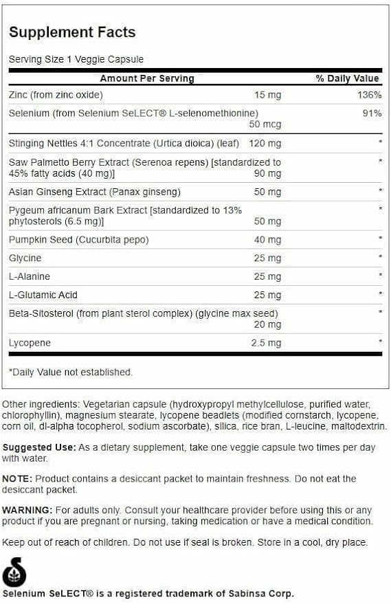 Swanson Prostate Essentials Plus Herbal Supplement for Men Over 40 Seeking Urinary and Prostate Health (90 Veggie Capsules)