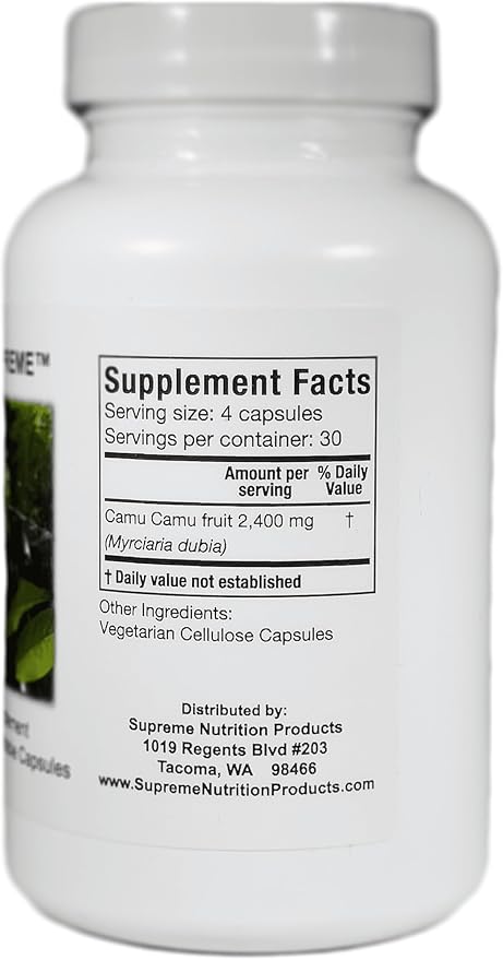 Supreme Nutrition Camu Supreme, 120 Pure Camu Camu Fruit Vegetarian Capsules (Pack of 2)