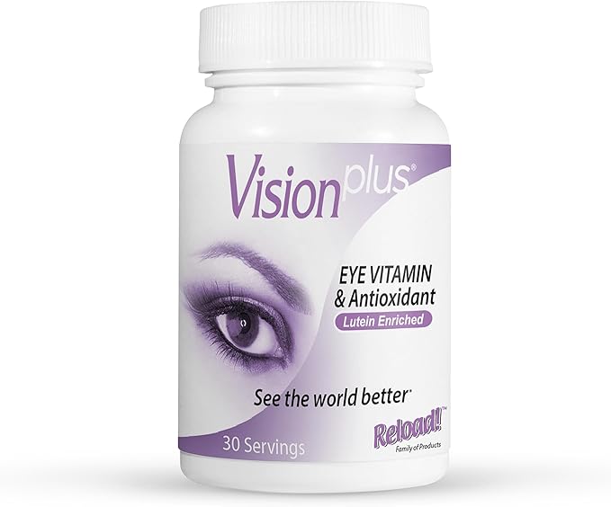 Reload! Vision Plus Eye Health Supplement – Lutein, Zeaxanthin, Bilberry, Vitamin A – 60 Capsules