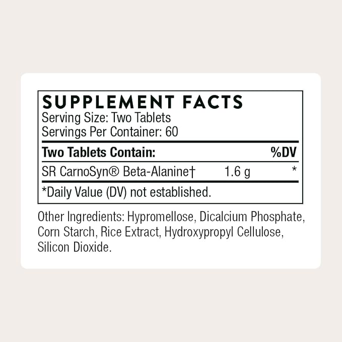 THORNE - Beta Alanine Sustained Release - Supports Muscle Output & Endurance - Helps Reduce Fatigue & Soreness* - Amino Acid Supplement - NSF Certified for Sport - Gluten & Dairy-Free - 120 Tablets