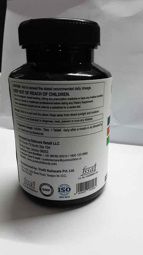 Pure Nutrition Ultra Calcium 1000mg with VIT D3 + K | 90 Tab | Calcium Supplement with Calcium Citrate Malate, VIT D3, K, Moringa Oleifera, Magnesium and Zinc.