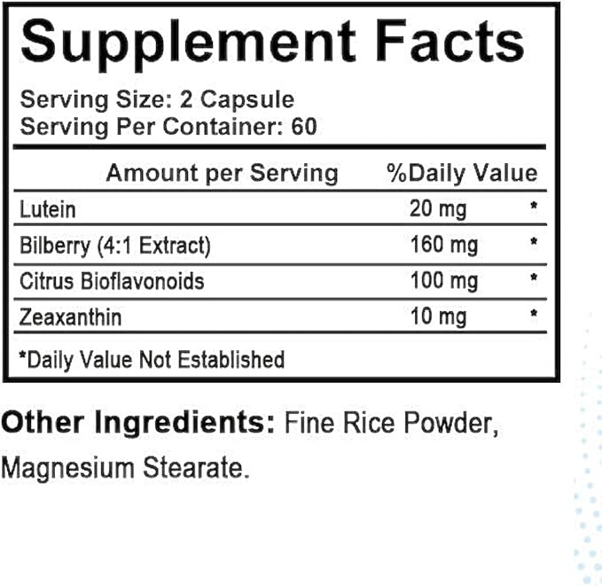 Total Eye Complex - Lutein + Bilberry + Zeaxanthin + Citrus Bioflavonoids - Ultra Vision Support Supplement for Healthy Eyes, 2 Month Supply, 120 Softgels