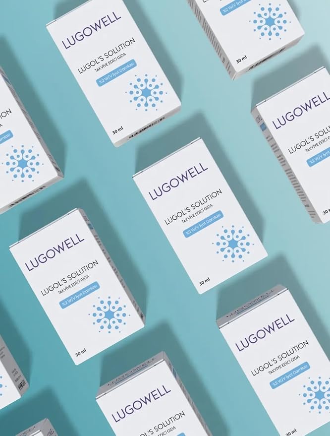 LugoWell Lugol's Solution | 2% Iodine & Potassium Iodide Drops | 30ml/1 fl oz | Roll-on Cap