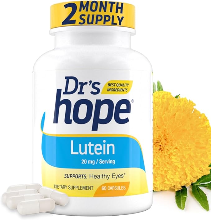 Lutein 20 mg Eye Care Supplement - Vision Support, Macular Wellness & Antioxidant Activity - Non-GMO & Gluten Free - 60 Vegan Capsules - 1 Capsule per Day, 2 Month Supply