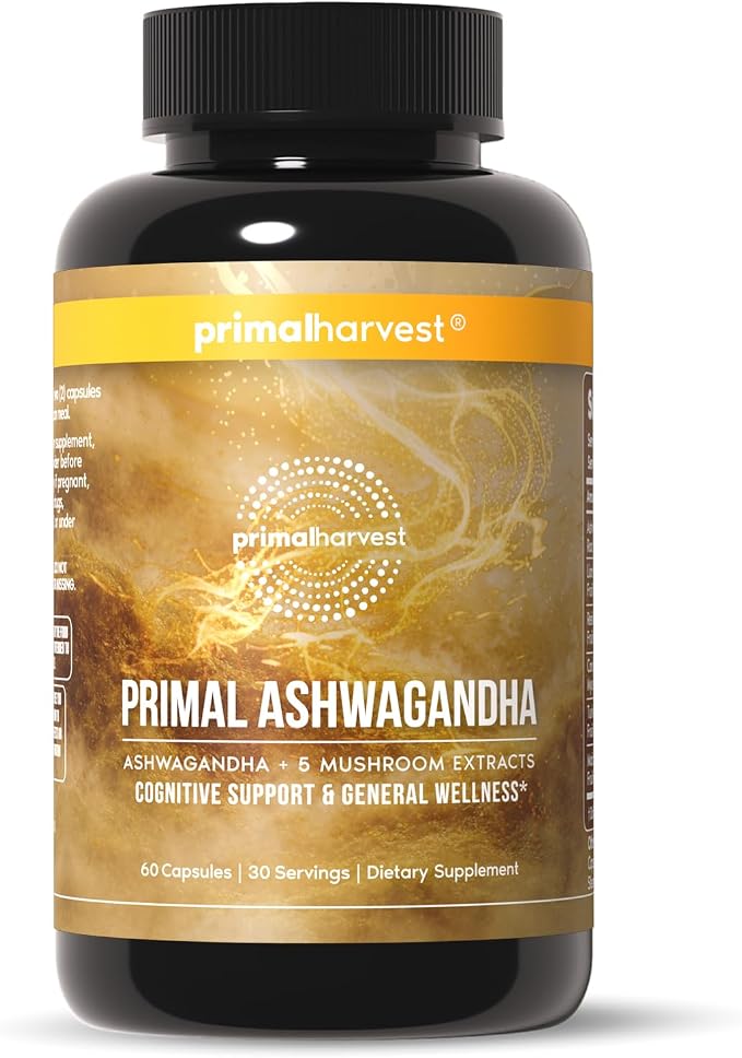 Primal Harvest Ashwagandha – Daily Vegan Supplement, Gluten & Dairy Free