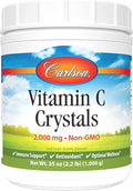 Carlson - Non-GMO Vitamin C Crystals, 2000 mg, Vitamin C Powder, Immune Support, Antioxidant, 35 oz (1000 g)