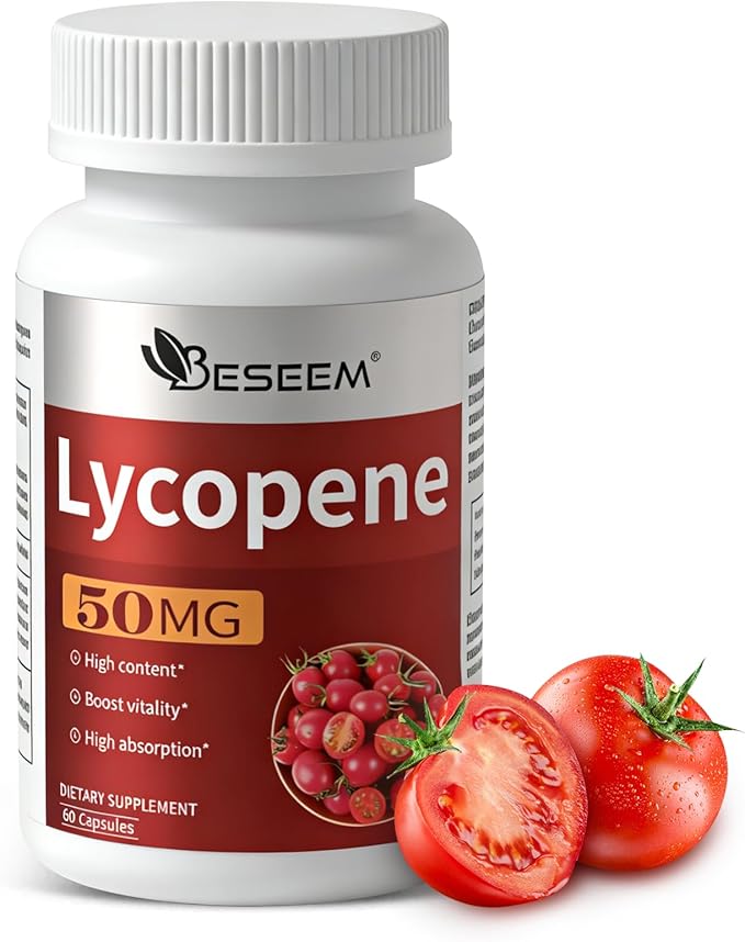 Men‘s Lycopene Softgels with Saw Palmetto & Pumpkin Seed Oil – Prostate Health Support & Nutrient Complex with Zinc, Vitamin B6, B12, Copper – 60 Capsules