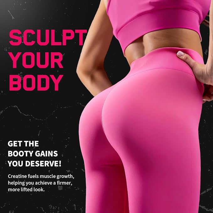 Creatine for Women, 5000mg Complex with Collagen & BCAAs, Vitamin B12, Creatine Monohydrate Gummies for Women, for Lean Muscles, Booty, Focus & Energy, Pre-Workout Chewbles, Sugar-Free, 120 Count