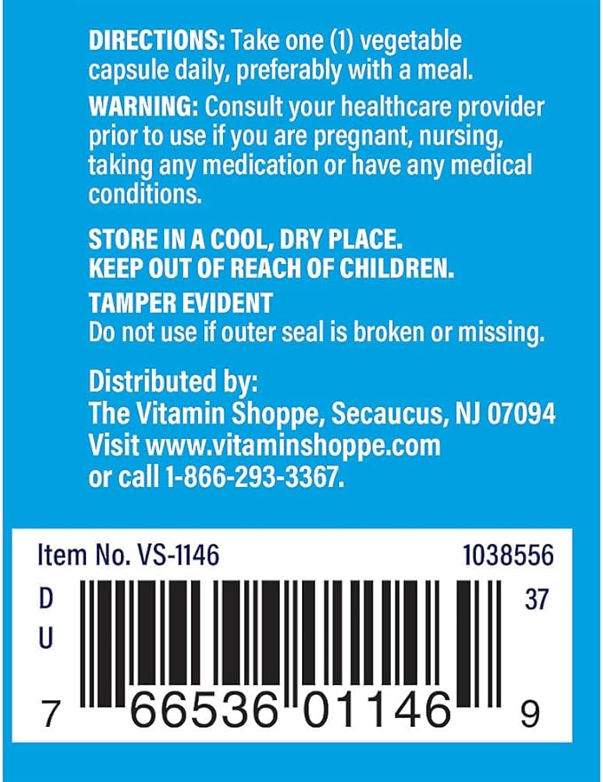 The Vitamin Shoppe Riboflavin Vitamin B2 100mg - Energy Production & Metabolism | Nervous System Support | 100 Capsules | Essential B