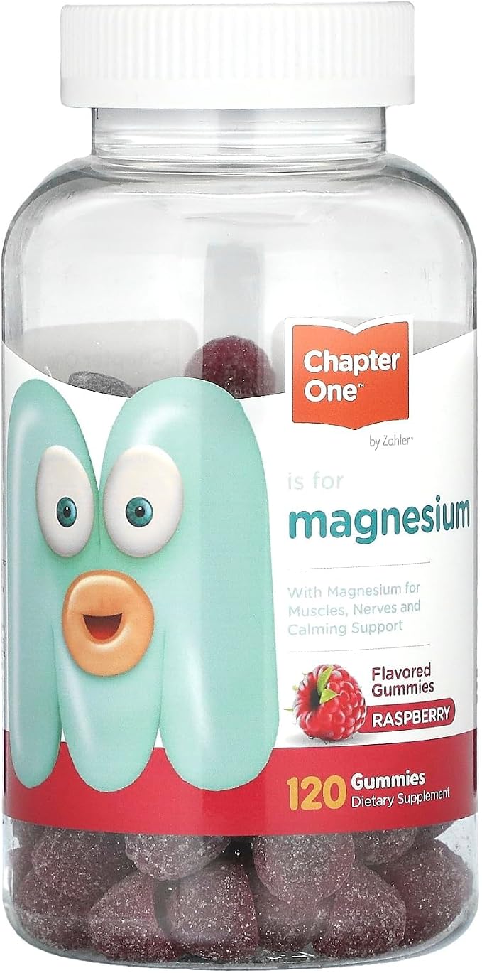 Zahler Chapter One Magnesium Gummies - Supports Calm for Kids - Chewable Magnesium Supplement Gummies to Support Muscle Function - Kosher, Dairy-Free & Gluten-Free - Raspberry, 120 Count