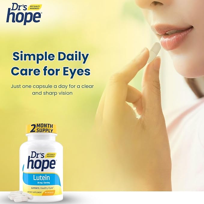 Lutein 20 mg Eye Care Supplement - Vision Support, Macular Wellness & Antioxidant Activity - Non-GMO & Gluten Free - 60 Vegan Capsules - 1 Capsule per Day, 2 Month Supply