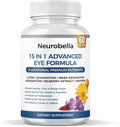 Neurobella Eye Formula, Neurobella 15 in 1 Advanced Eye Formula with All 3 Carotenoids, Lutein & Zeaxanthin, Saffron & Bilberry Extract