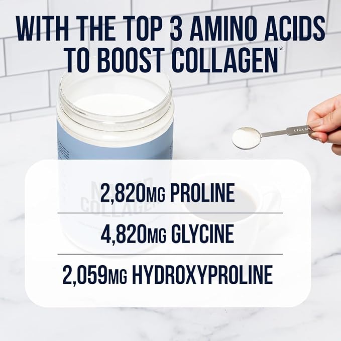 NAKED Vanilla Collagen Advanced - Peptides Protein Powder, Hyaluronic Acid, Vitamin C, Pasture-Raised, Grass-Fed Hydrolyzed Collagen Supplement, Paleo Friendly, Non-GMO, Keto, Gluten Free, 1.3LB