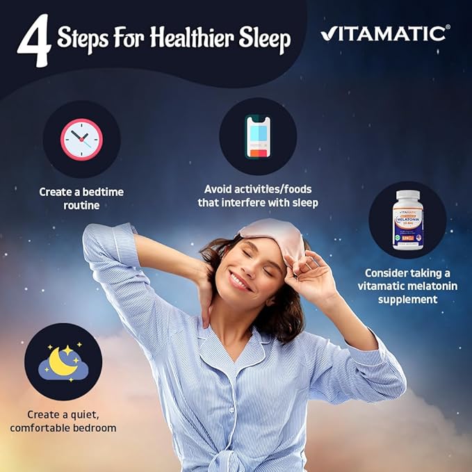 Vitamatic Melatonin 20 mg Tablets | Vegetarian, Non-GMO, Gluten Free | HIGH Potency 20 MG | Natural Berry Flavor (1/2 Tablets = Melatonin 10 mg) (120 Count (12 Pack Wholesale Buy))