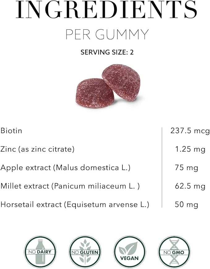 New Nordic Hair Volume Gummies - Biotin Supplement for Hair Growth - Contains Horsetail, Millet & Zinc - Supports Healthy Growth & Strength - 60 Vegan Gummies (Pack of 2)
