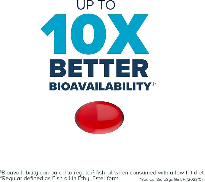 Qunol Advanced Omega 3 Krill and Fish Oil Complex, 10x Better Bioavailability, One Pill Dose, 250mg EPA & DHA, Supports Brain, Eye, Heart and Joint Health, 60 Count (Pack of 1)