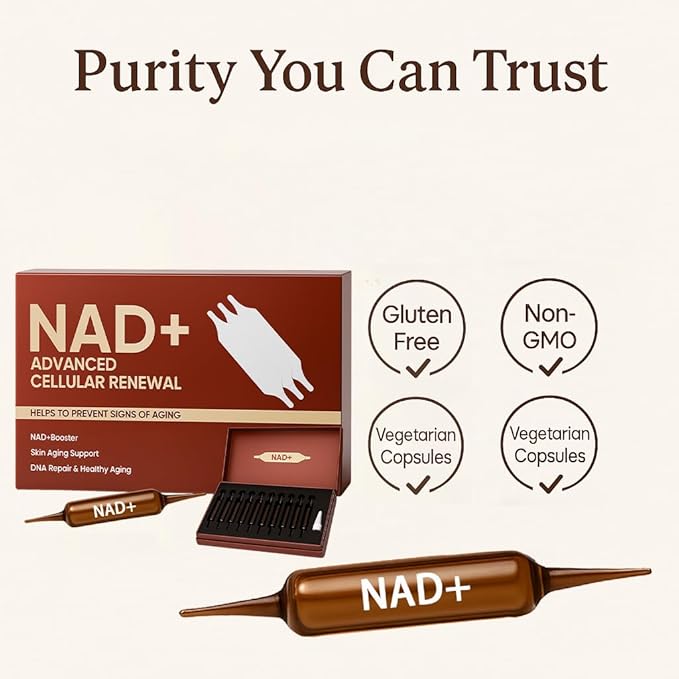 NAD Advanced Cellular Renewal - 1200mg NAD Supplement for Skin Aging Support Energy & Focus - 10 Vials (1)