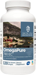 XYMOGEN OmegaPure 780 EC - Cardiovascular & Brain Support - IFOS Five-Star Certified Fish Oil - DHA EPA Omega-3 Supplement - Enteric Coated Softgels - 120 Softgel Tablets