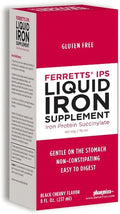 Ferretts IPS Liquid Iron Supplement (40mg Elemental Iron per 15ml) 8 Fl Oz. of Black Cherry Flavored, for Kids & Adults - Gentle & Non-Constipating Yummy Liquid Iron Supplement