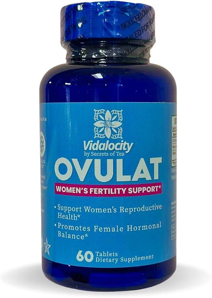 Secrets Of Tea Vidalocity Women's Fertility Support - Natural Blend with D-Chiro-Inositol, Folate, Myo-Inositol - Hormonal Balance - 60 Vegetarian Capsules