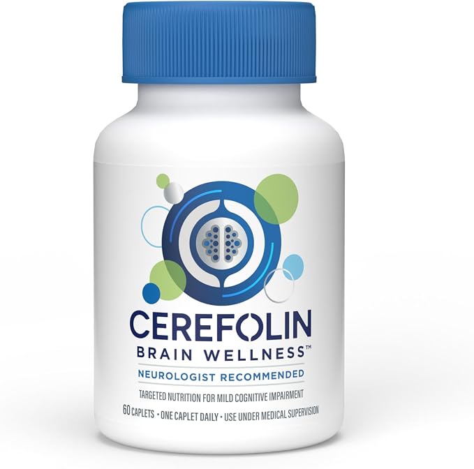 Cerefolin Brain Wellness, Targeted Nutrition for Cognitive Support, Improves Memory, Focus & Concentration, L-Methylfolate, NAC, B12, Neurologist Recommended (60 Count)