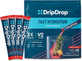 DripDrop Hydration Packets - Fruit Punch - Single Serve Electrolytes Powder Drink Mix - Non-GMO, Gluten Free, Vegan - 32 Sticks