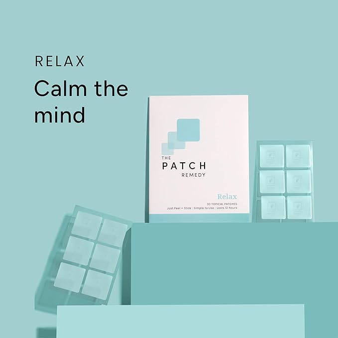 The Patch Remedy Relax Patch | L-Theanine, Lemon Balm, Valerian, Ashwagandha, Passionflower | 30 Patches