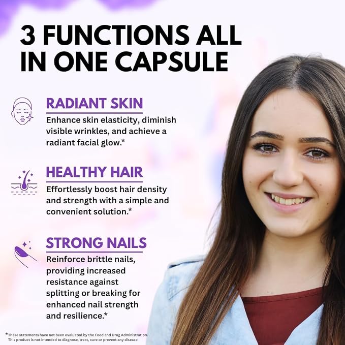 Vitboost Biotin with Hyaluronic Acid, Collagen and Keratin – 25000 mcg Hair Growth Vitamins for Men and Women – Nails and Skin, USA Made - Third Party Tested, B1, B2, B3, B6, B7 Complex - 120 Capsules