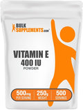 BulkSupplements.com Vitamin E 400 IU Powder - as D-Alpha Tocopherol, Nutritional Supplements - Gluten Free, 500mg per Serving, 250g (8.8 oz) (Pack of 1)