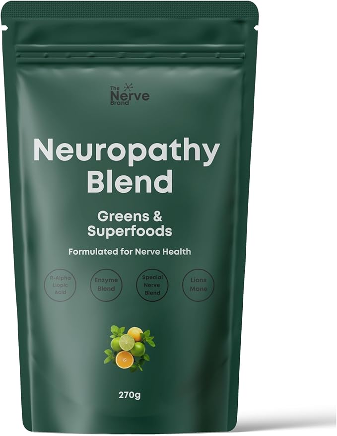 The Nerve Brand Neuropathy Superfood Blend, Greens Powder with R Alpha Lipoic Acid & Lions Mane for Nerve Support, Citrus Breeze, 30 Servings
