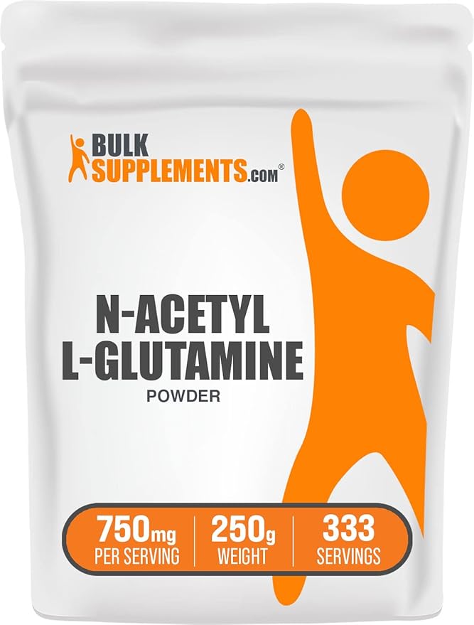 BulkSupplements.com N-Acetyl L-Glutamine Powder - Amino Acid Nutritional Supplements - Recovery Supplements Post Workout - Amino Acids Supplement For Women - Post Workout For Men (250 Grams - 8.8 oz)