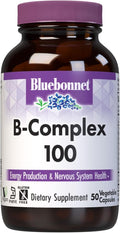Bluebonnet Nutrition B Complex 100 Vegetable Capsules, Complete Full Spectrum, Vitamin B6, B12, Biotin, Folate, Vegan, Vegetarian, Gluten Free, Soy Free, Milk Free, Kosher, 50 Vegetable Capsules