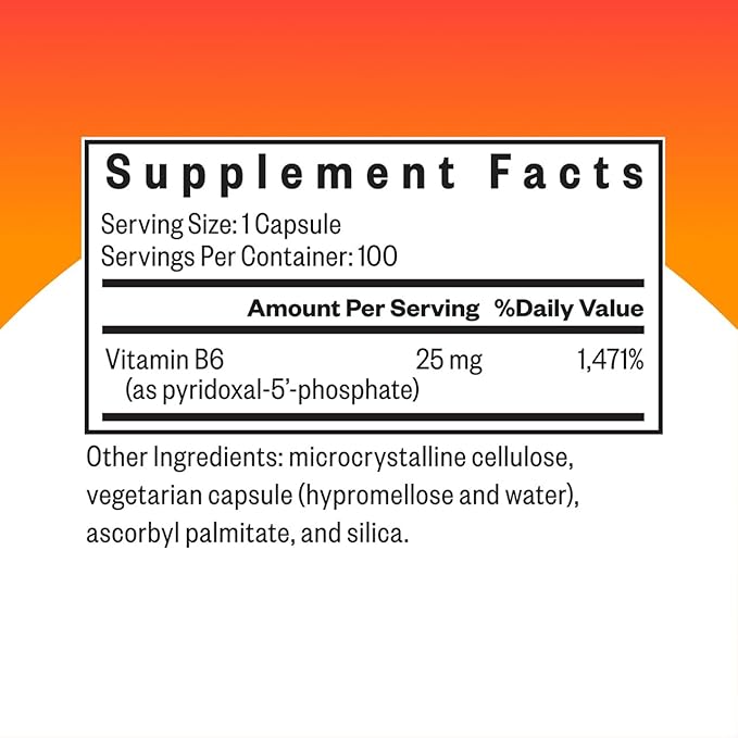 Seeking Health P-5-P (Pyridoxal 5-Phosphate) - Immune Health & Homocysteine Metabolism Support - Support Energy Production with Bioavailable Vitamin B6-25, 100 Capsules