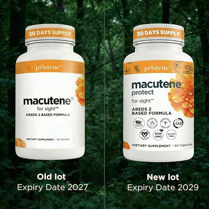 Macutene Protect Eye Vitamins for Macular Support Areds 2 with Lutein and Zeaxanthin Supplements (25mg/5mg) – Doctor Formulated Bilberry Supplement for Eyes, Lab Tested, Vegan (60 Capsules)