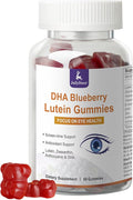 Lutein and Zeaxanthin Gummies Supplements Support Eye Health, 9 in 1 with Vitamin E and C, B-carotene, DHA, Zinc, Anthocyanin (Blueberry Extract), Complex Probiotics, Non-GMO, Gluten Free I 60 Gummies