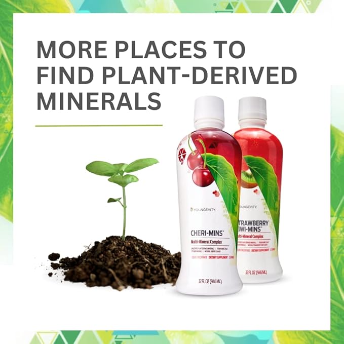 Youngevity Plant Derived Liquid Minerals - 77+ Natural Unaltered Trace Minerals - 19,000mg Plant Mineral Solids - Colloidal Form Humic Shale - (32 oz Pack of 4)