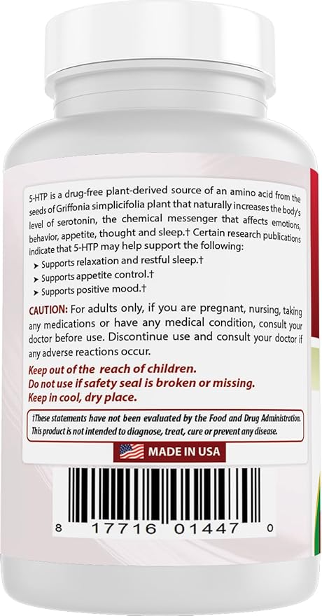 Best Naturals 5-HTP 200 mg 120 Vegetarian Capsules